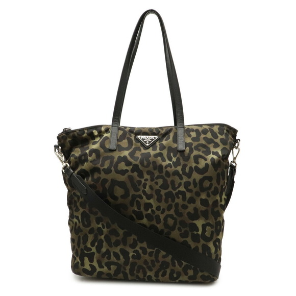 Prada Handbags - Prada Leopard Shoulder Bag Nylon Leather Green